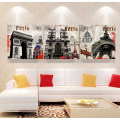 3 Panel Wall Art Oil Painting Paris Painting Home Decoration Canvas Prints Pictures for Living Room Framed Art Mc-261